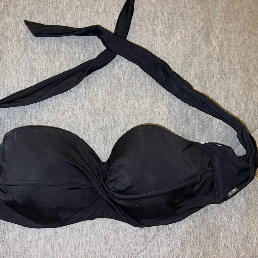 VS PINK Black Strapless Pushup Bathing Suit Top